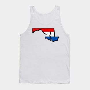 Red, White, and Blue Maryland Outline Tank Top